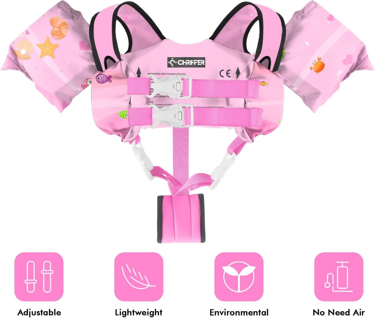 Kids Swim Vest with Crotch Strap - Dolphin - Image 3