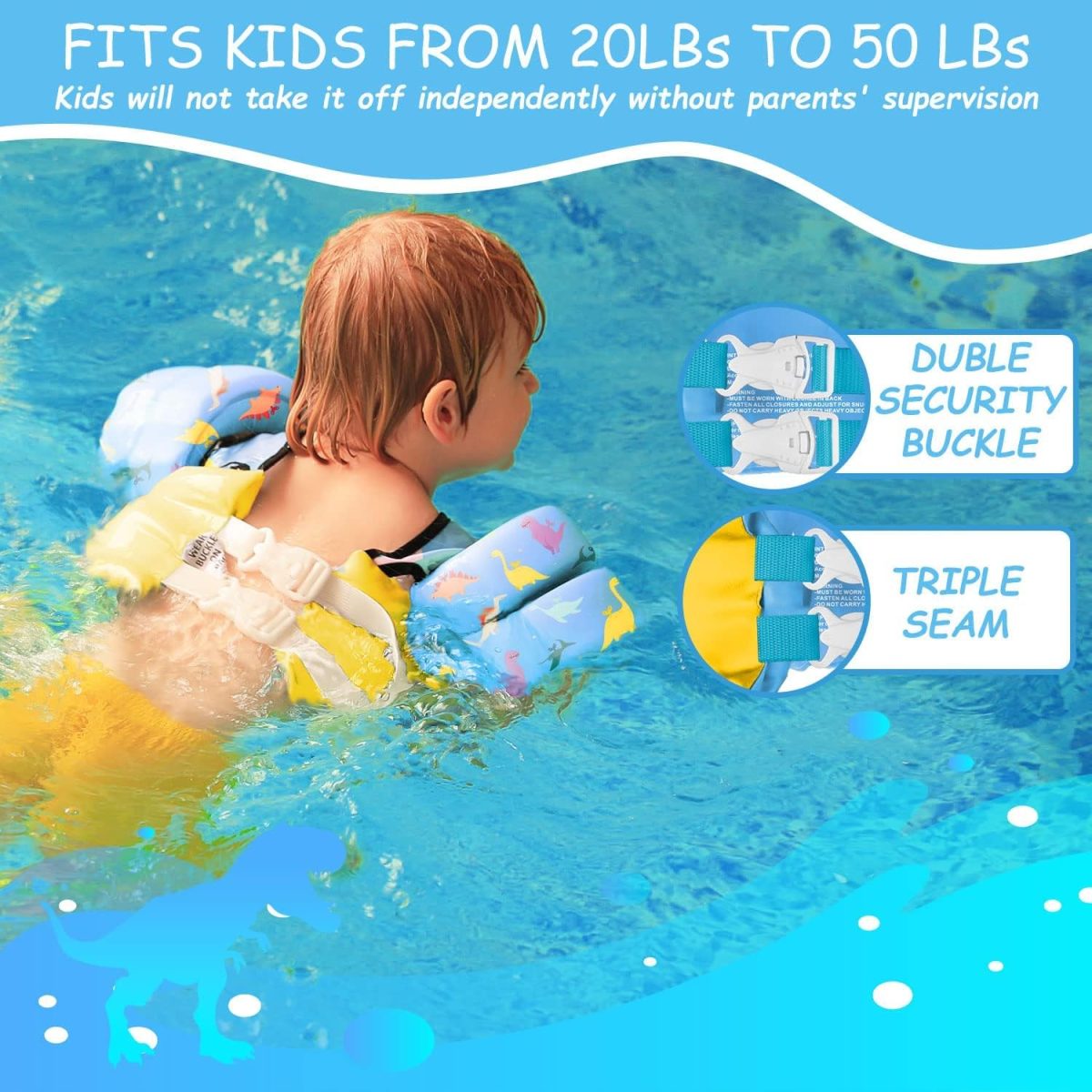 Kids Swim Vest - Dinosaur Egg - Image 4