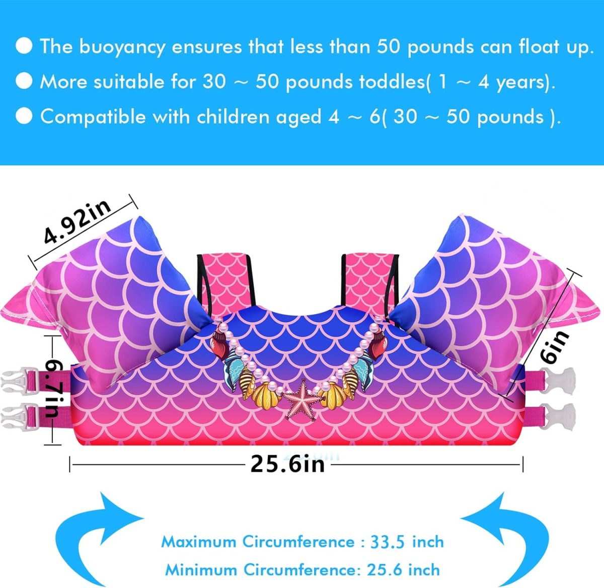 Kids Swim Vest - Ocean Necklace - Image 2