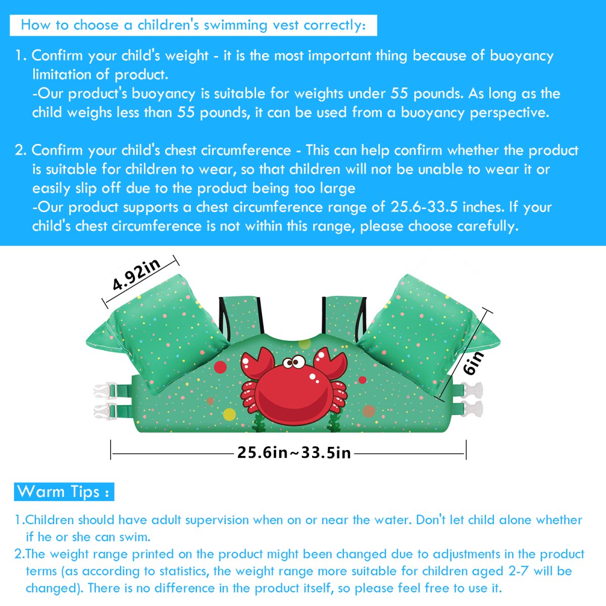 Kids Swim Vest - Crab - Image 2