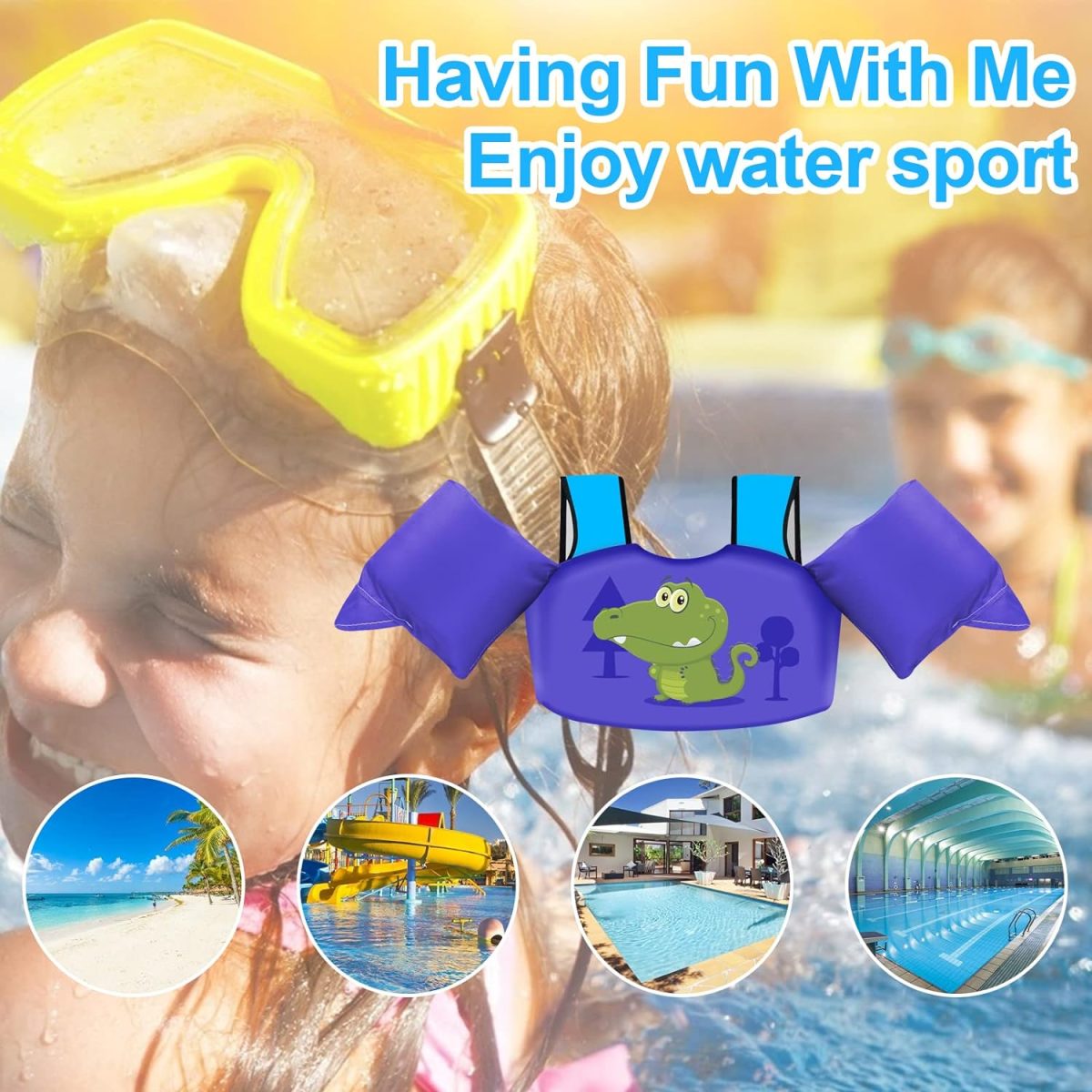 Kids Swim Vest - Crocodile - Image 6