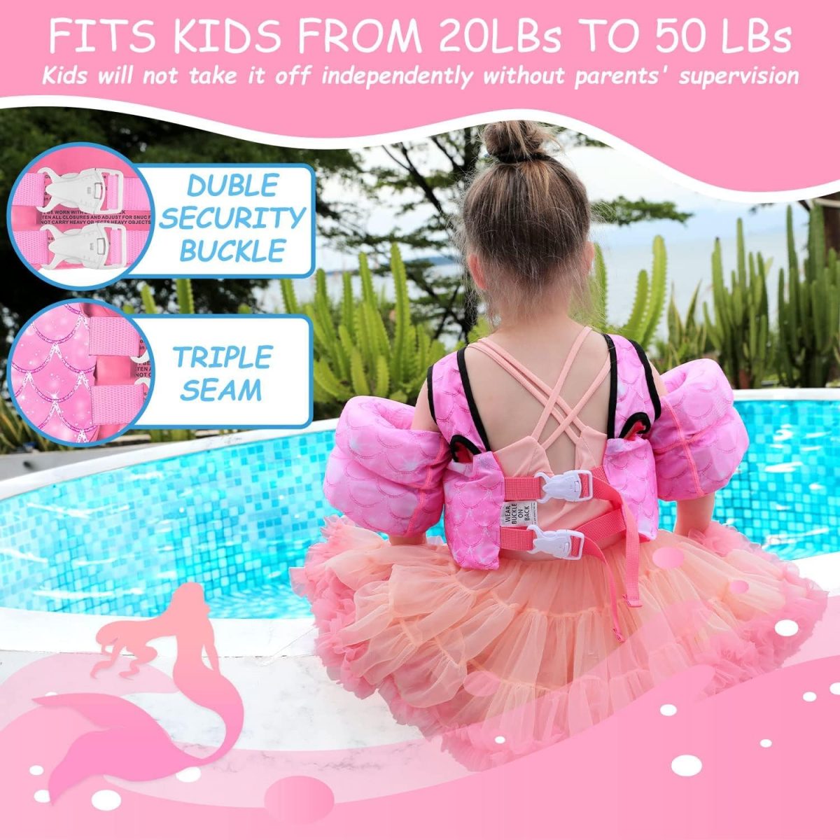 Kids Swim Vest – Mermaid - Image 4