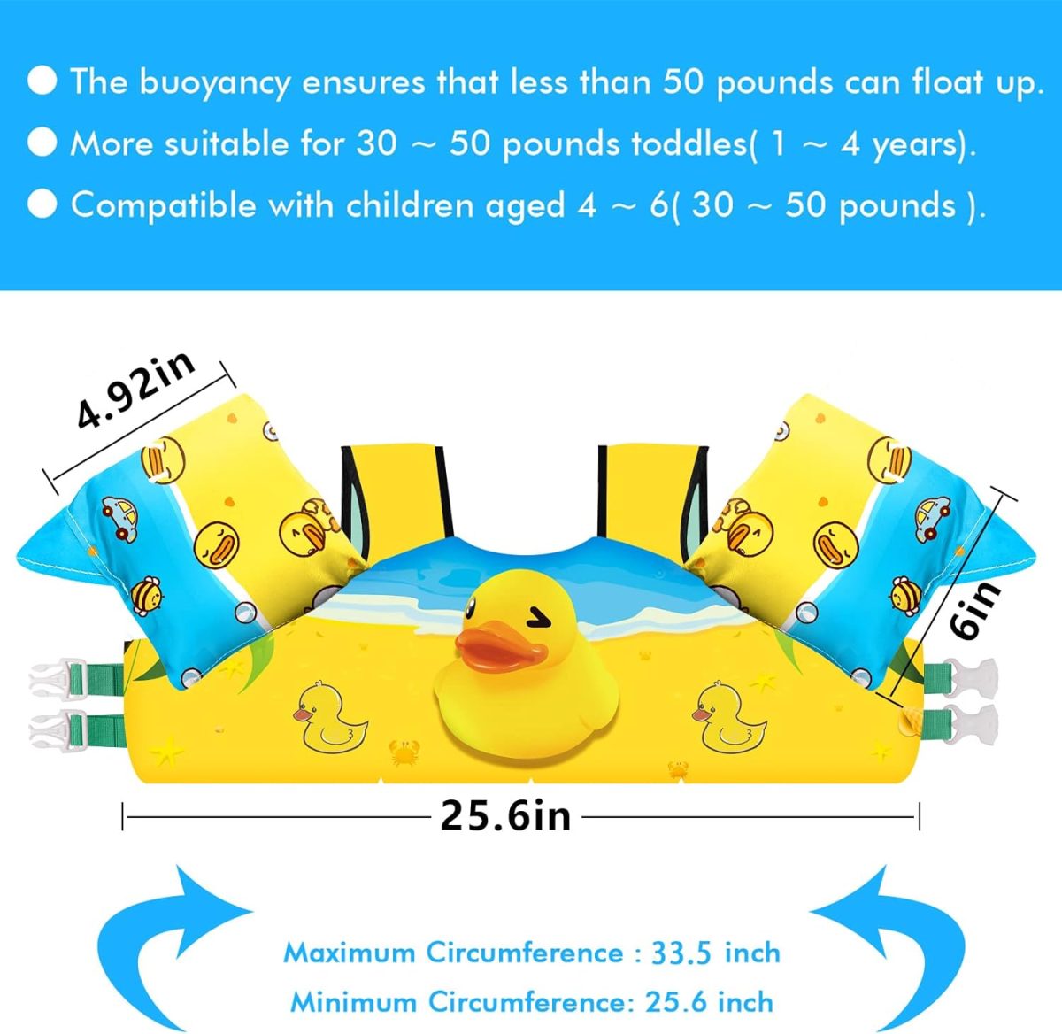 Kids Swim Vest - Yellow Duck - Image 2