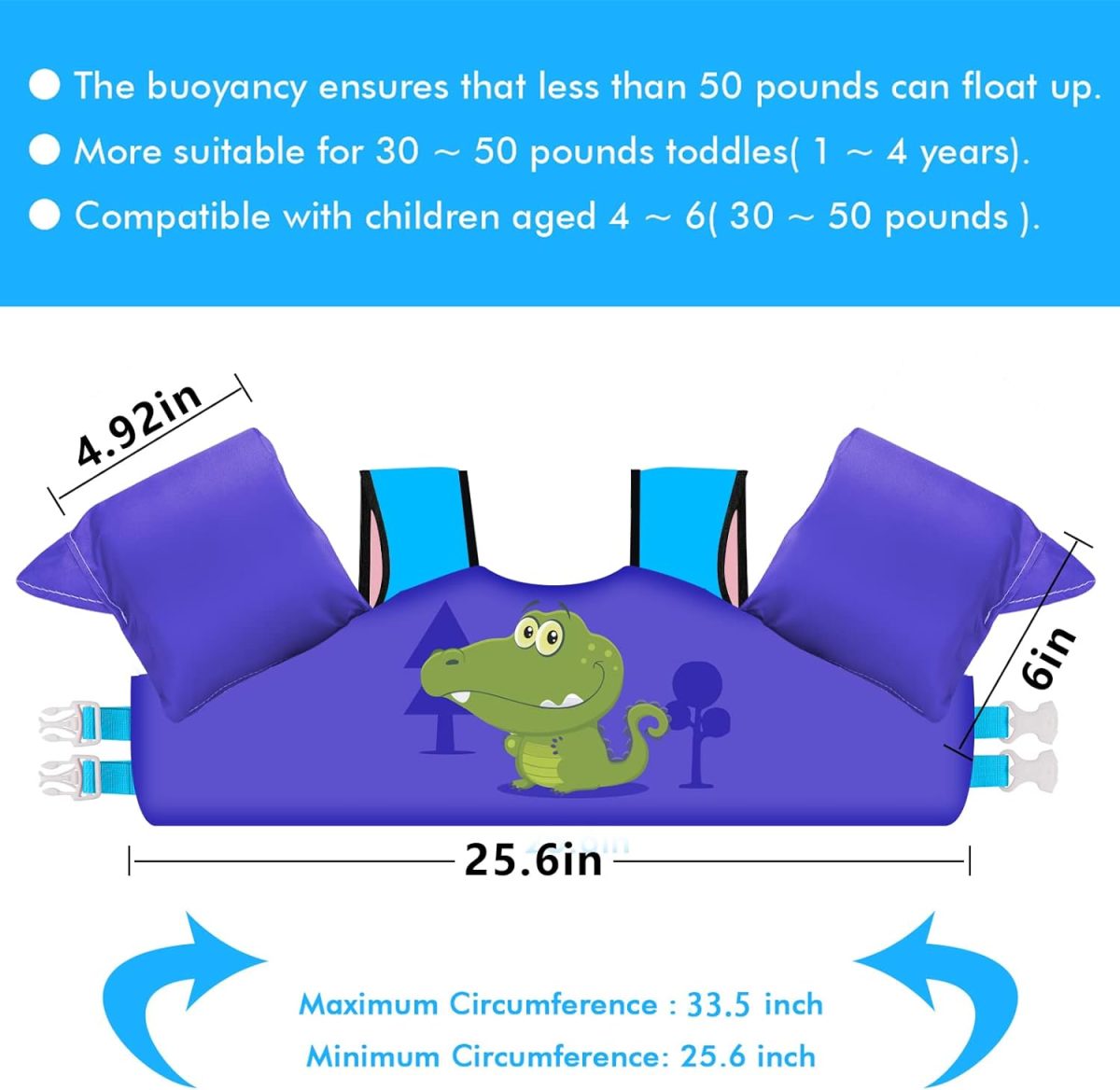 Kids Swim Vest - Crocodile - Image 2