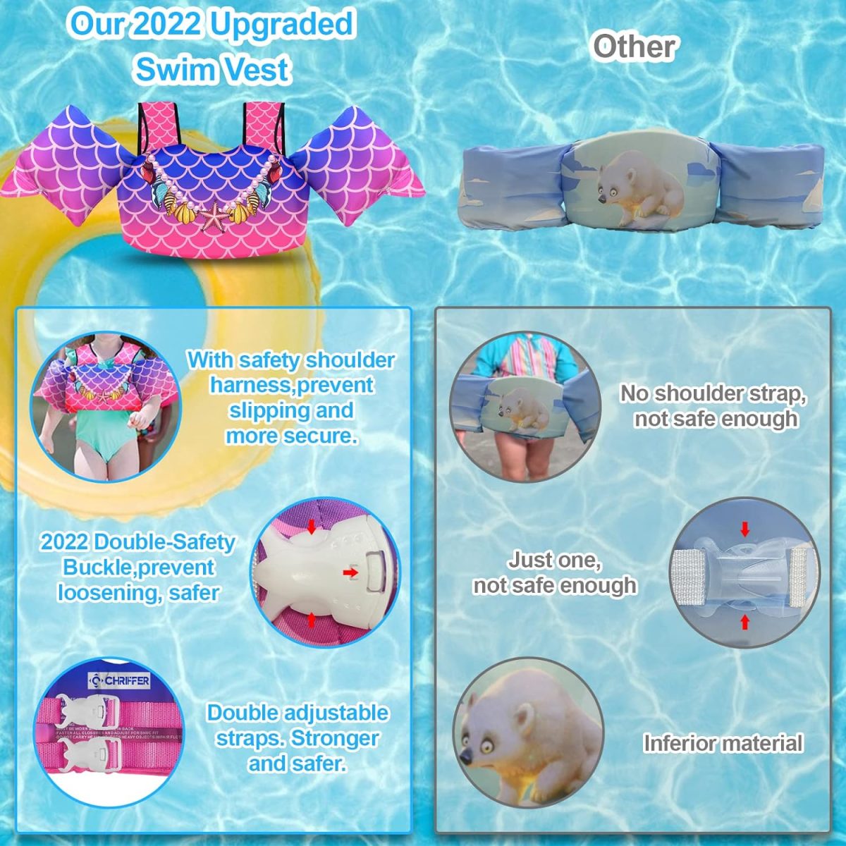 Kids Swim Vest - Ocean Necklace - Image 7