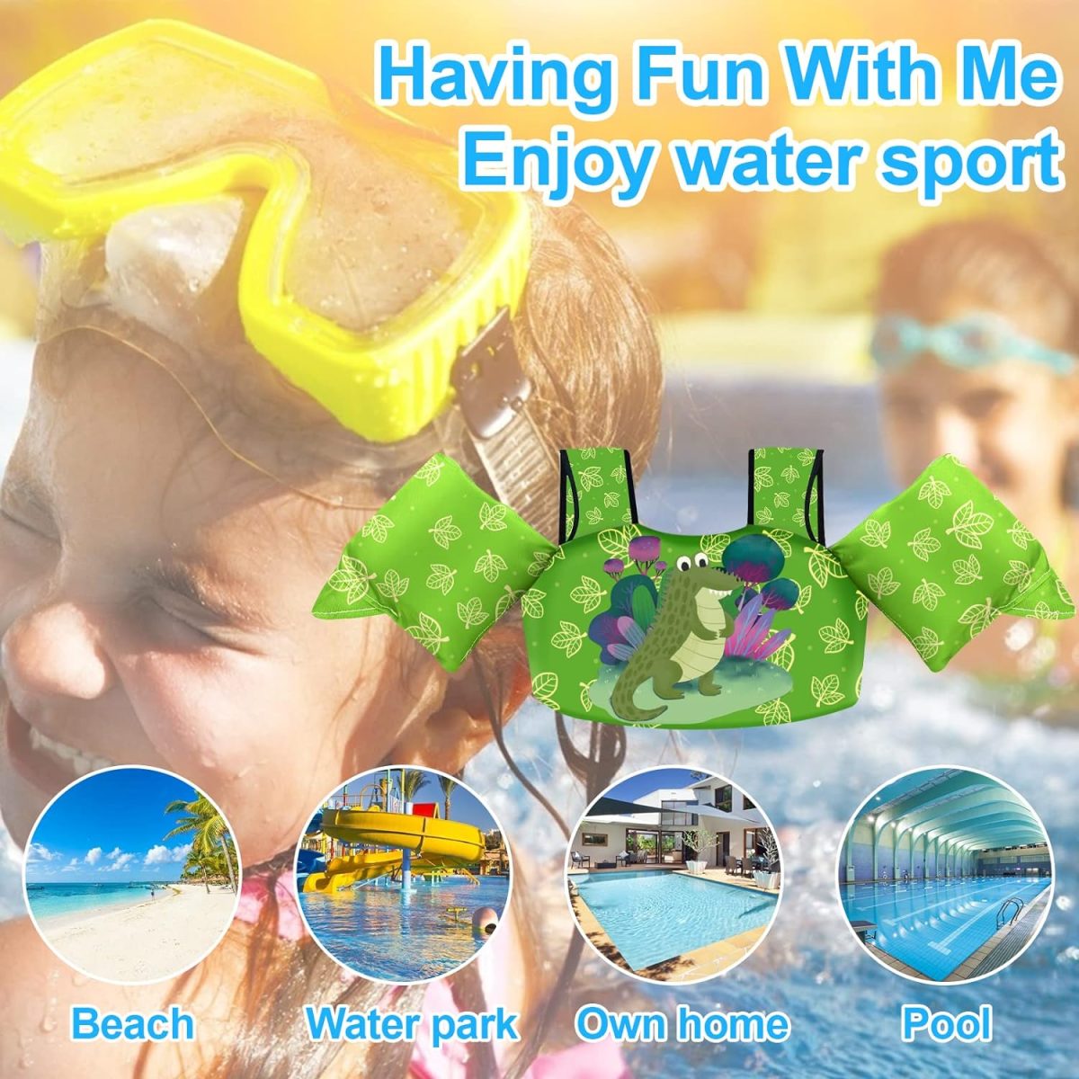 Kids Swim Vest - Crocodile - Image 6