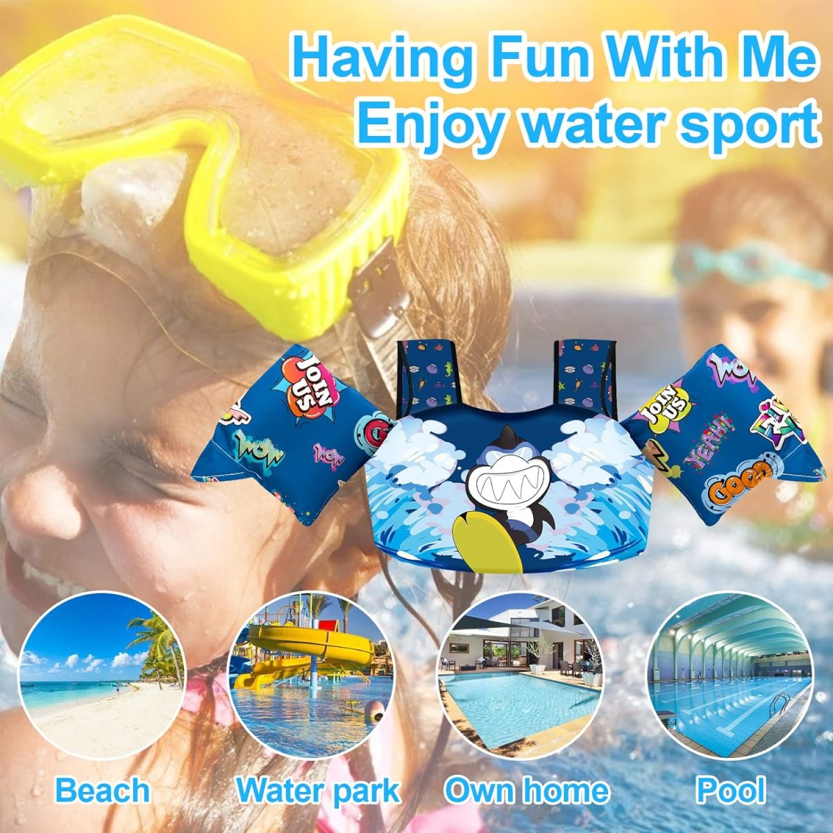 Kids Swim Vest - Surf Shark - Image 6