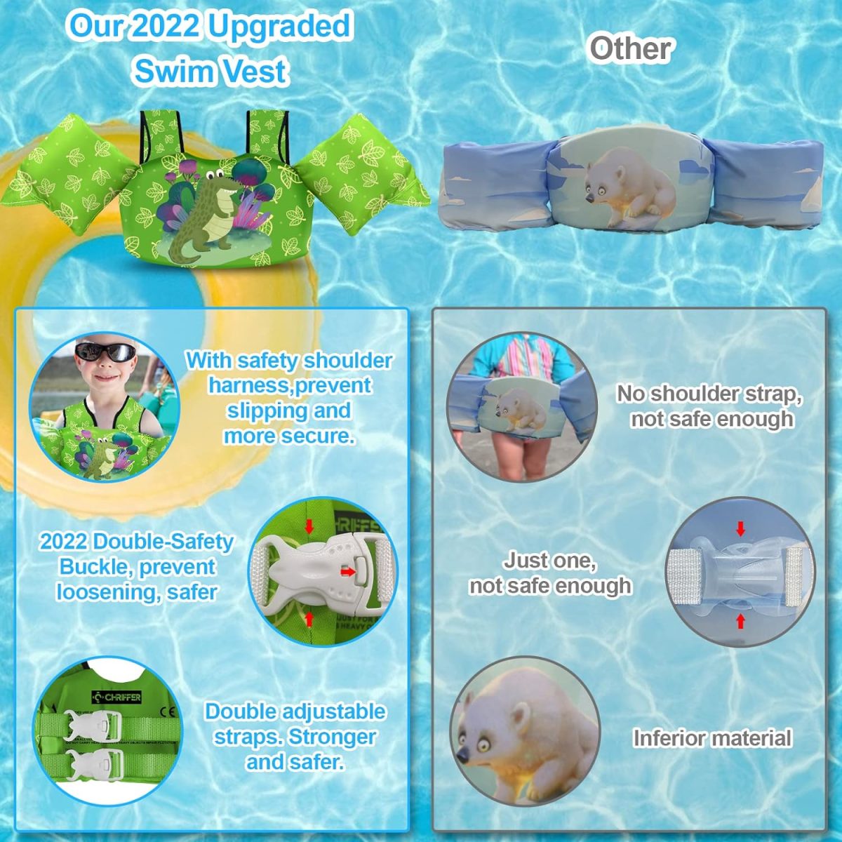 Kids Swim Vest - Crocodile - Image 7