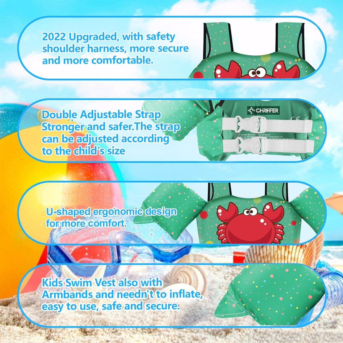 Kids Swim Vest - Crab - Image 5