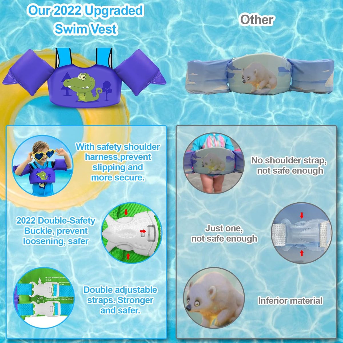 Kids Swim Vest - Crocodile - Image 7