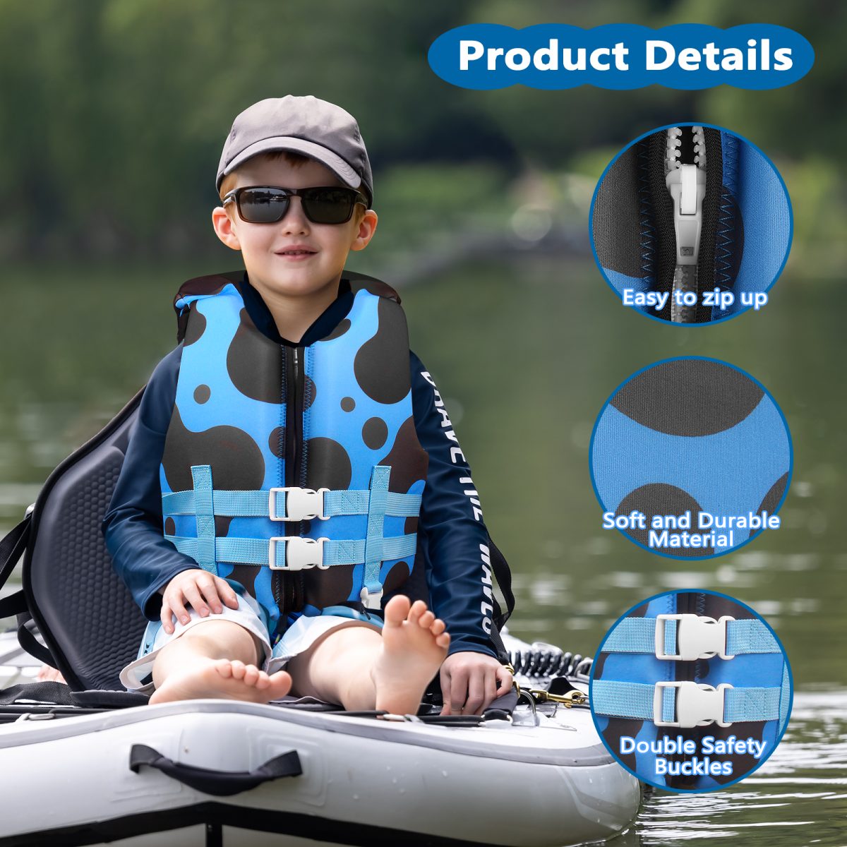 Kids Life Jacket - Polka Blue - Image 2