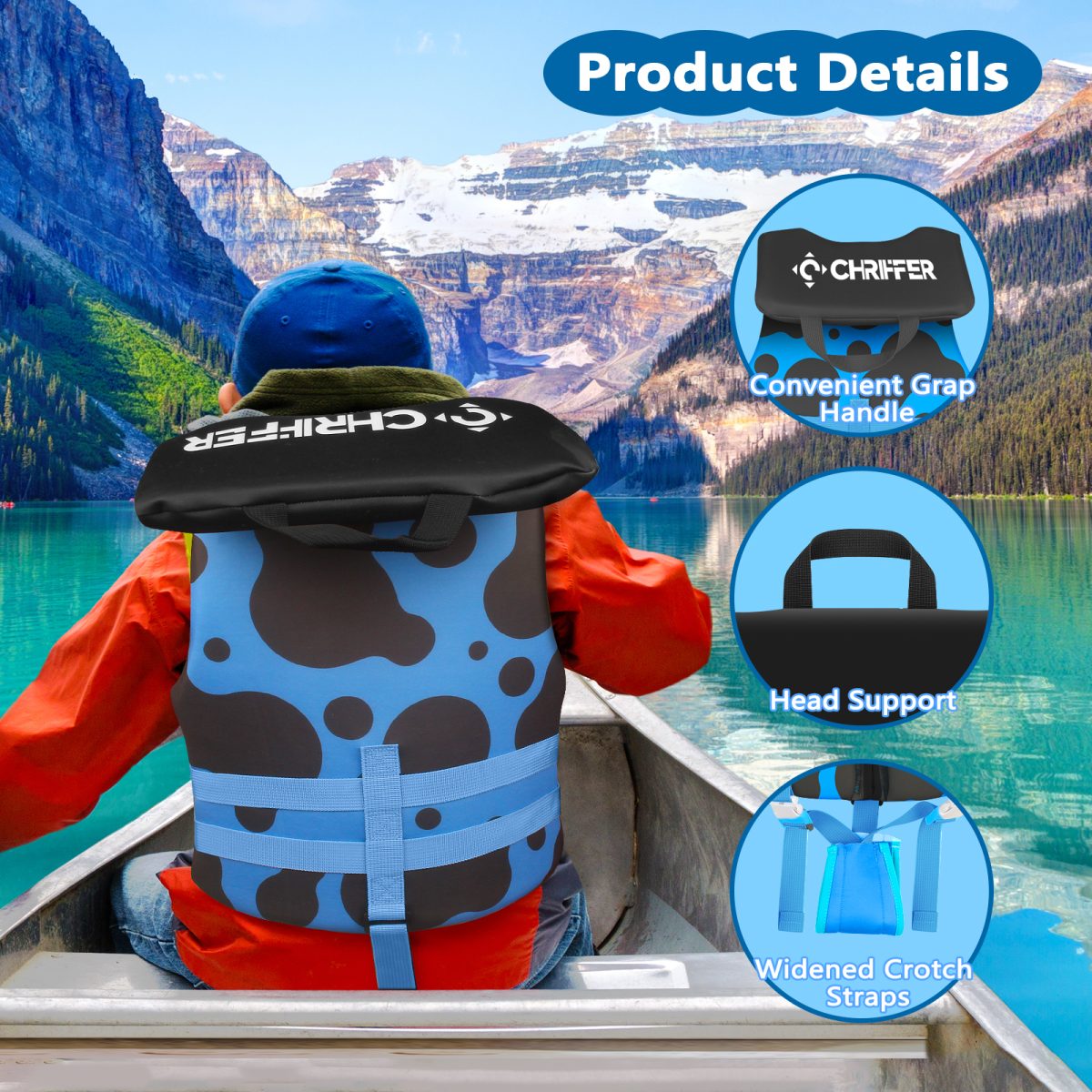 Kids Life Jacket - Polka Blue - Image 3
