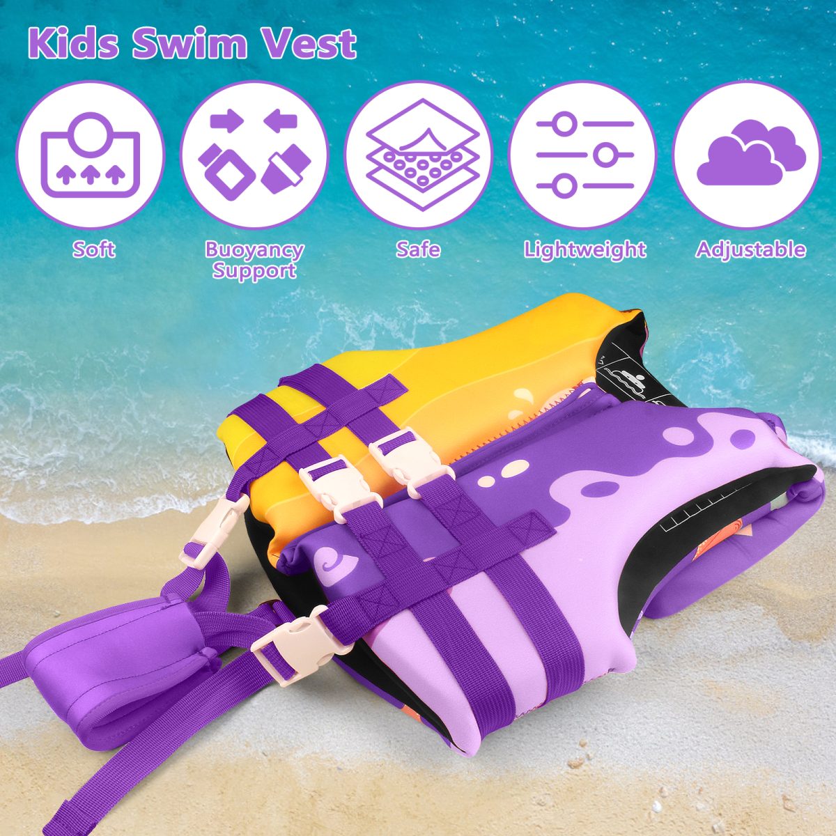 Kids Life Jacket - Purple - Image 3