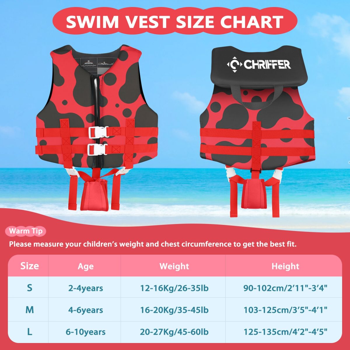 Kids Life Jacket - Polka Red - Image 5