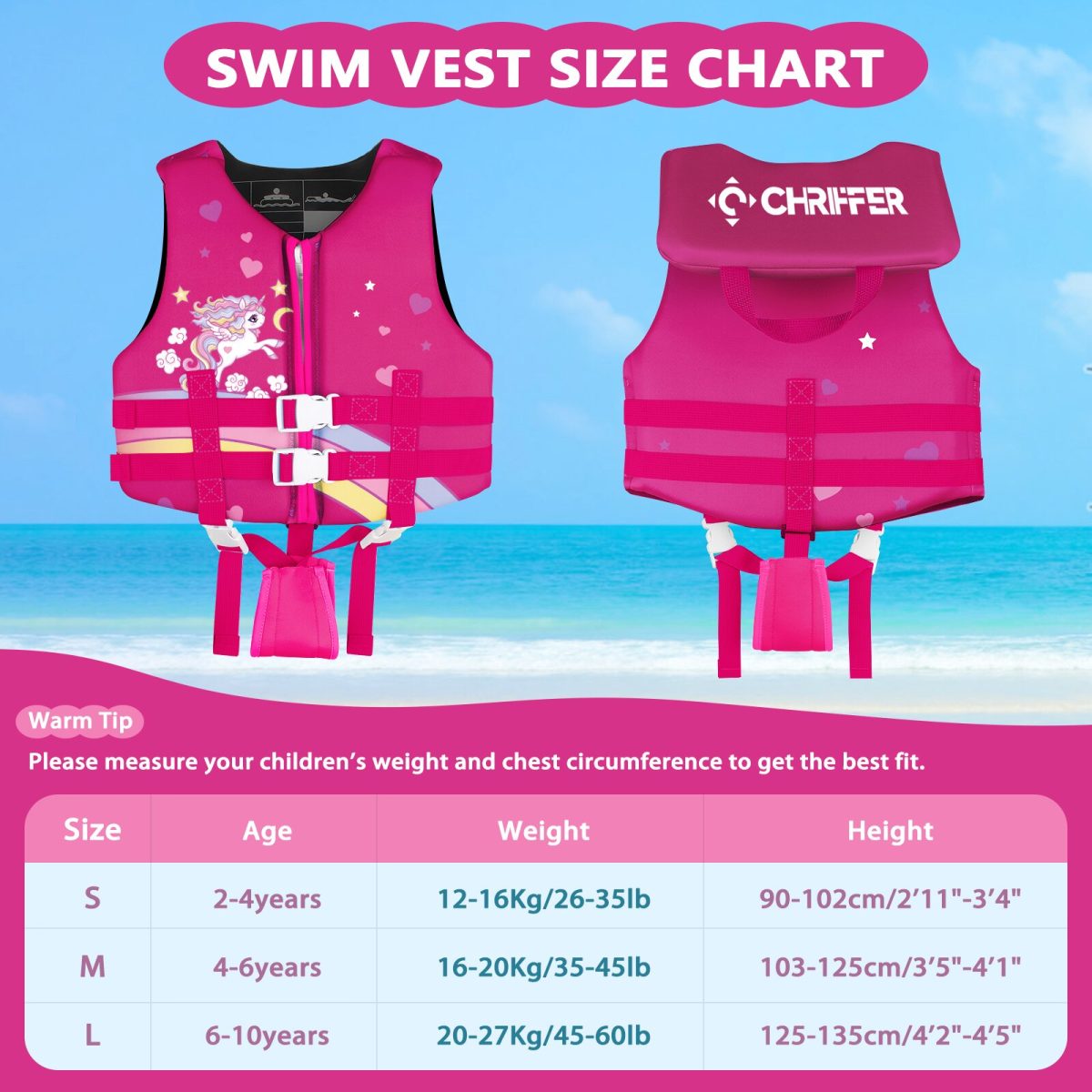 Kids Life Jacket - Rainbow Horse - Image 5
