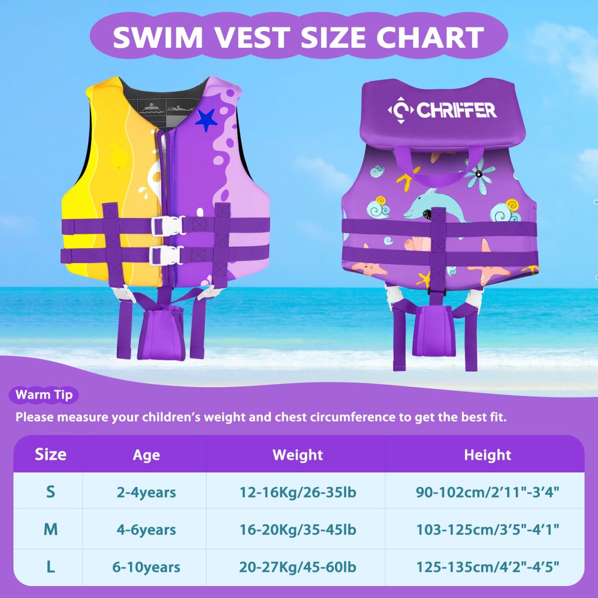 Kids Life Jacket - Purple - Image 4