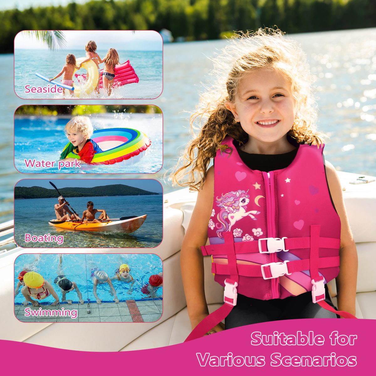 Kids Life Jacket - Rainbow Horse - Image 7