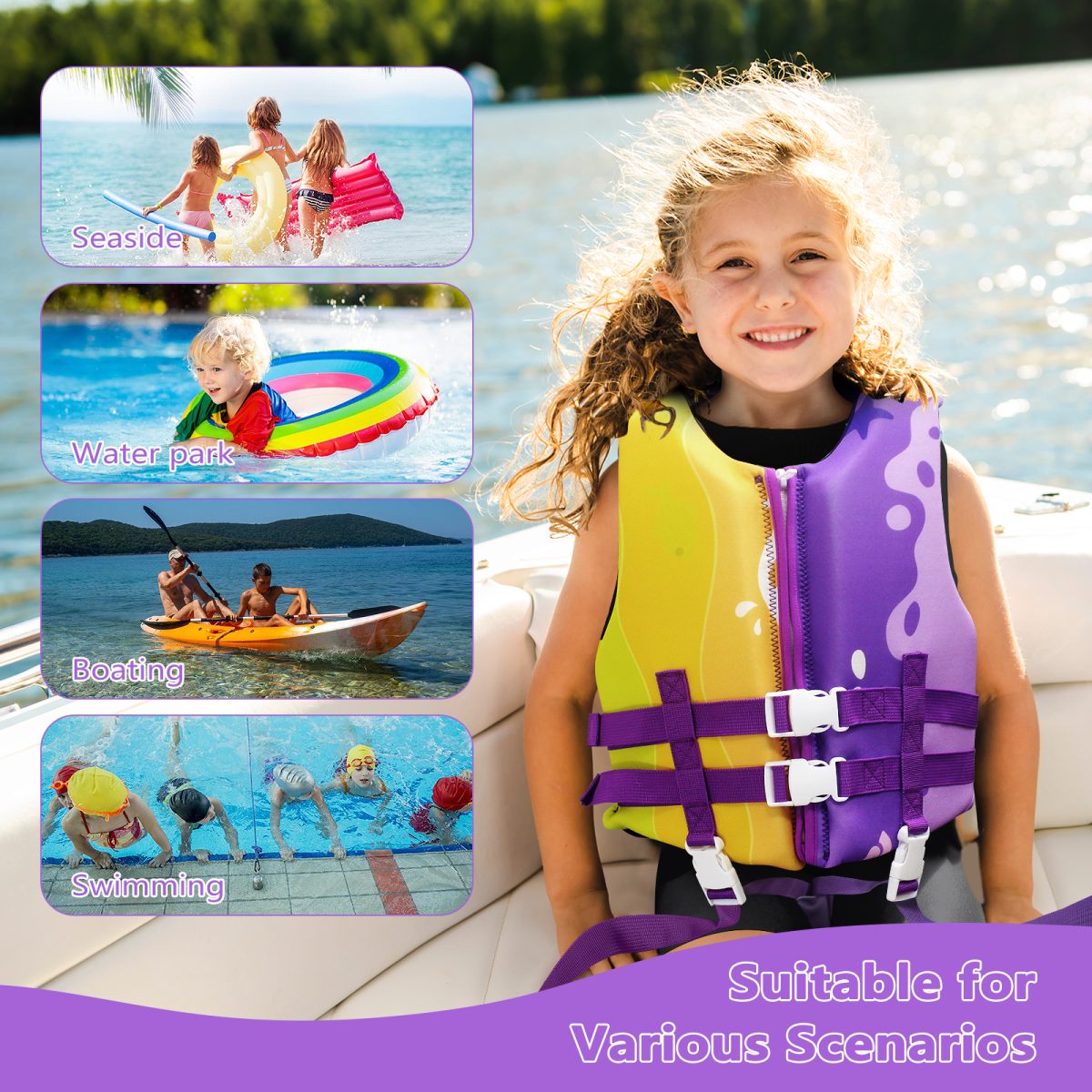 Kids Life Jacket - Purple - Image 6
