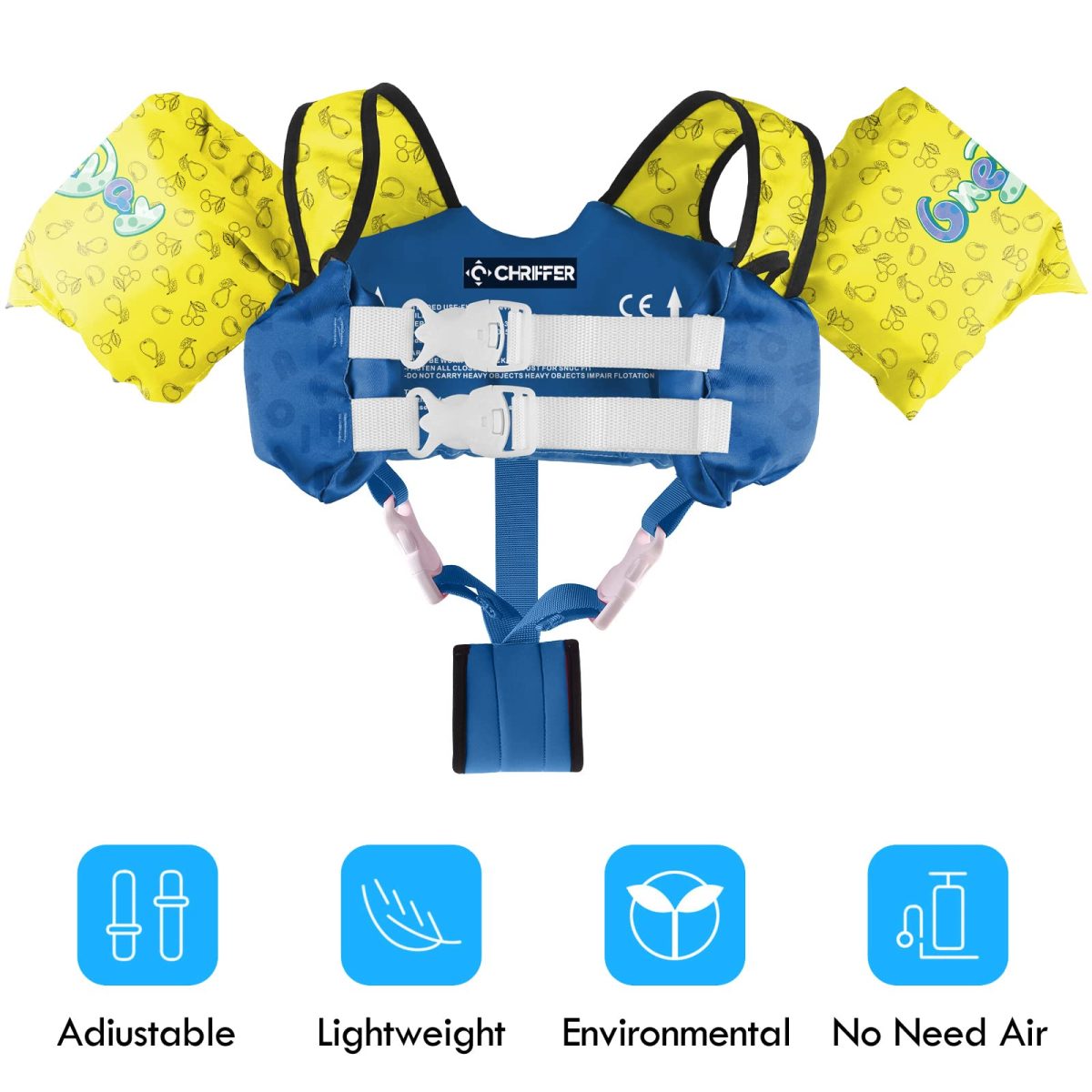 Kids Swim Vest with Crotch Strap - Owl - Image 2