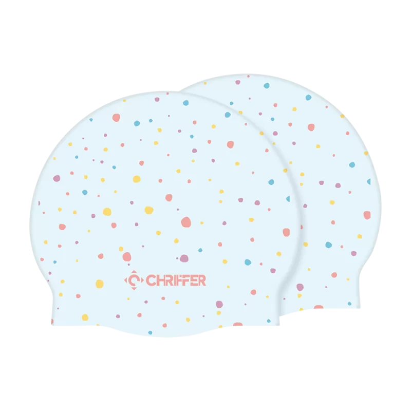 Confetti Ice Cream Silicone Swim Cap - Fun and Colorful Swim Cap with Ice Cream Design