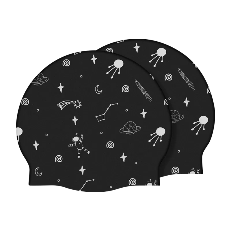 Silicone Swim Cap Cosmic Space theme for comfortable and durable swimming