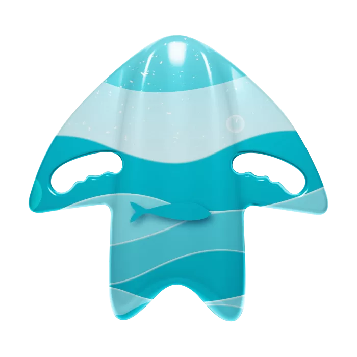 Fish and Wave Kickboard For Kids Cyan