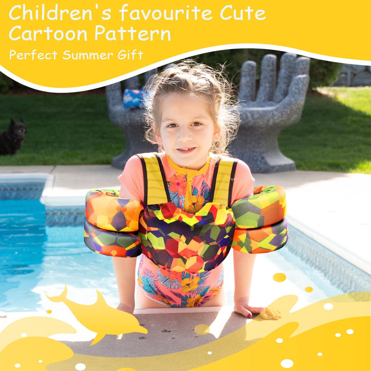 Kids Swim Vest – Geometric Camouflage - Image 5