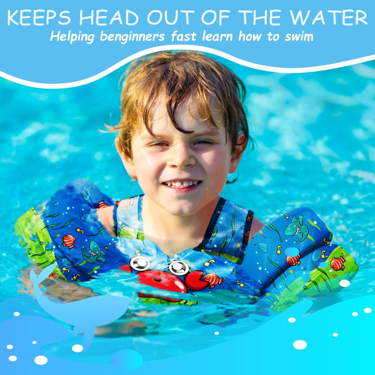 Kids Swim Vest - Cute Crab - Image 5