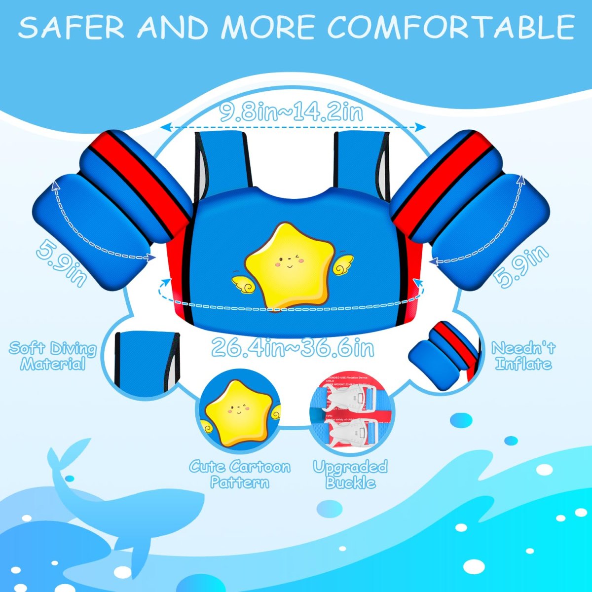 Kids Swim Vest - Star with Wings - Image 3