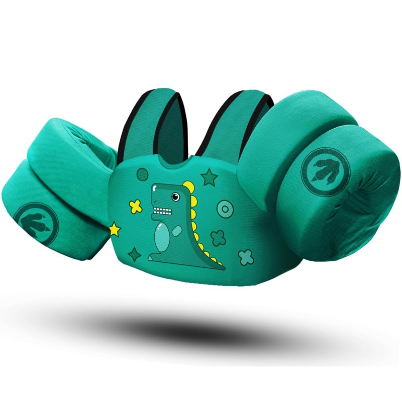 Kids Swim Vest - Green Dinosaur