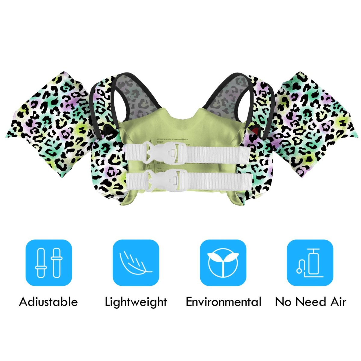 Kids Swim Vest - Leopard Print - Image 3