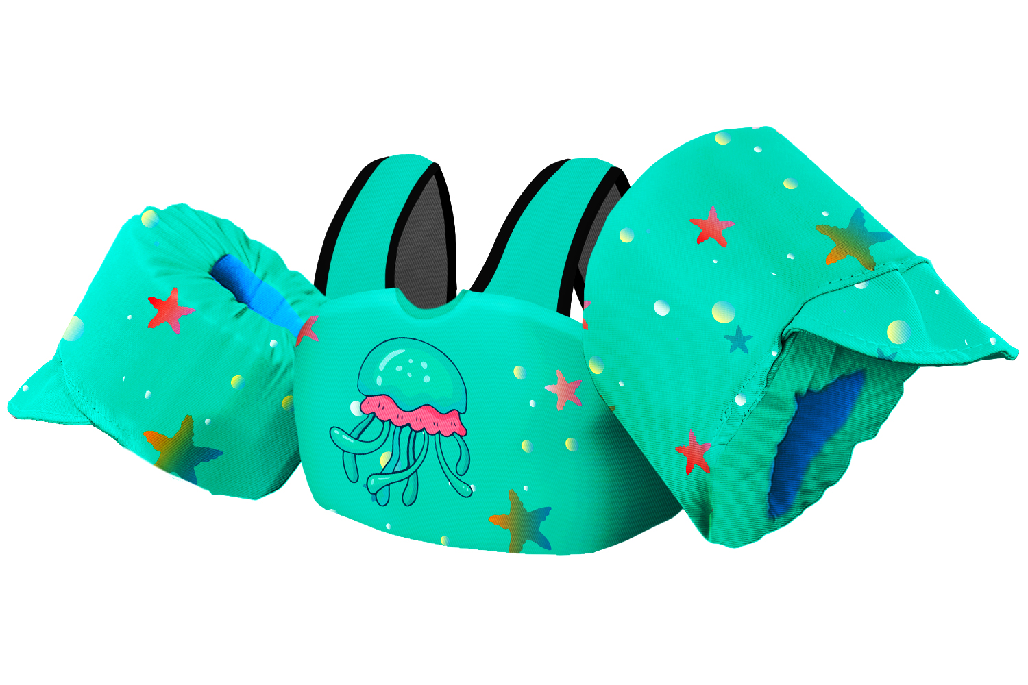 Kids Swim Vest - Green Jellyfish