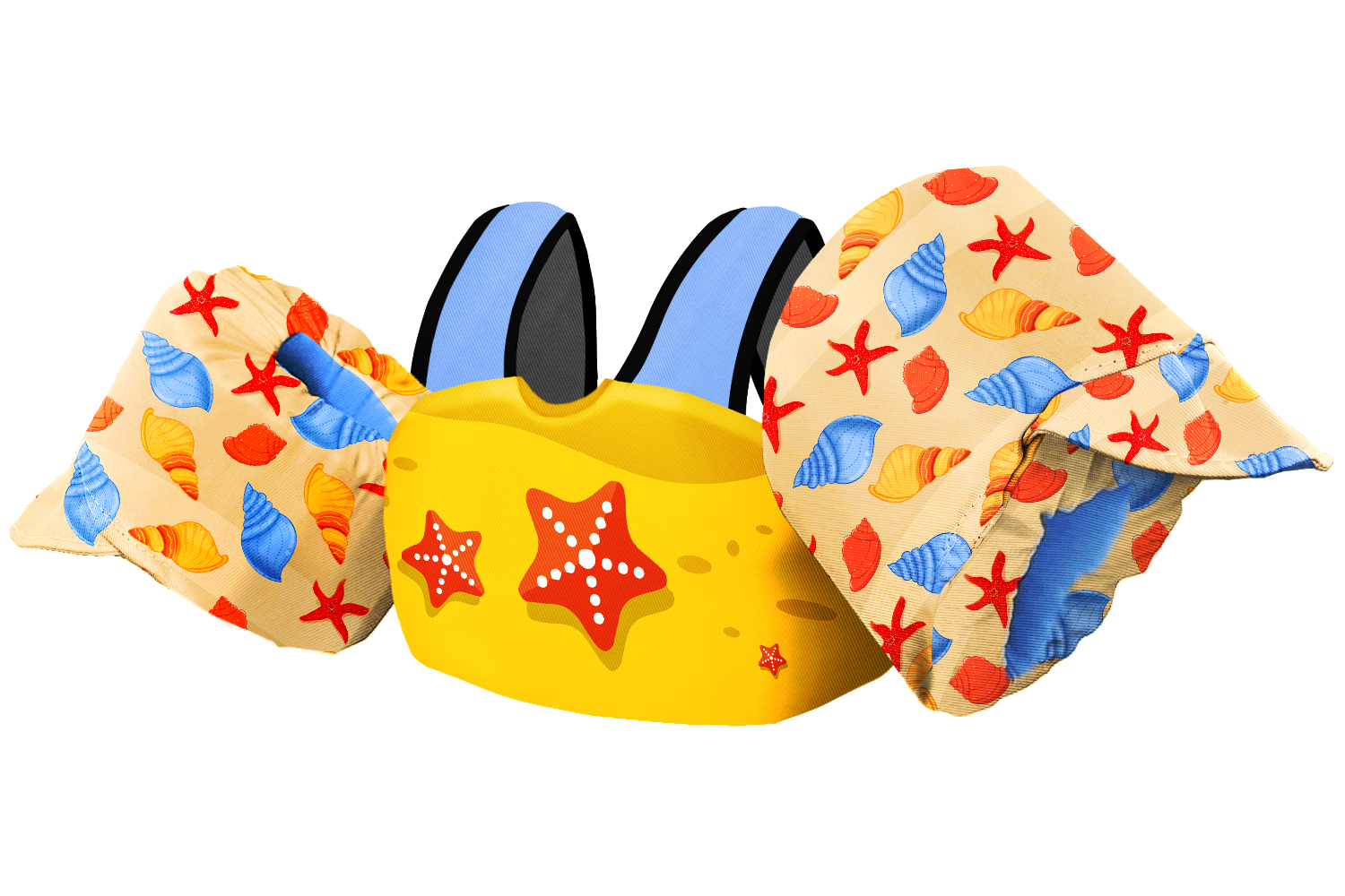 Kids Swim Vest - Orange Starfish
