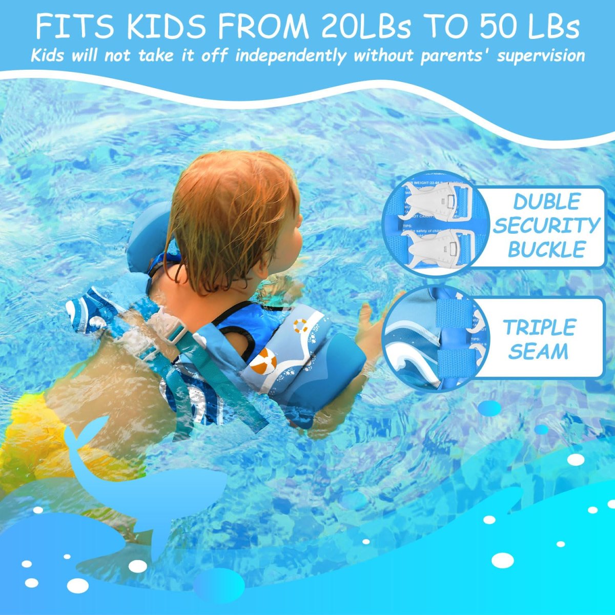Kids Swim Vest - Swimming Shark - Image 4