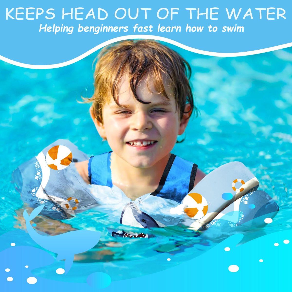Kids Swim Vest - Swimming Shark - Image 6