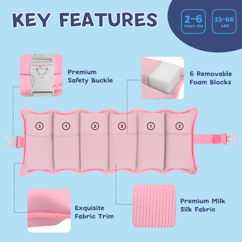 Kids swim belt with alpaca pattern