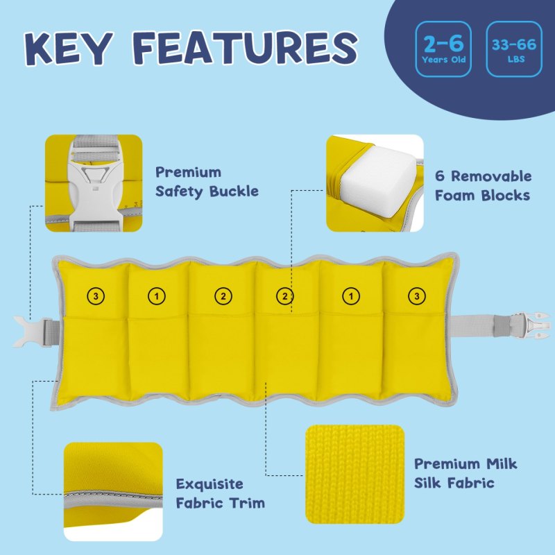 Kids swim belt with pineapple pattern